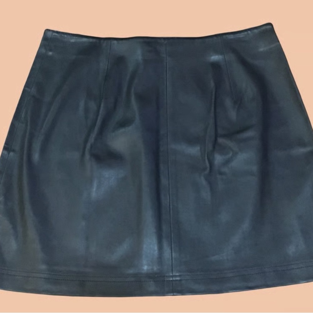 NWT Avec Les Filles Leather Skirt, Sz 4 - Picture 2 of 8
